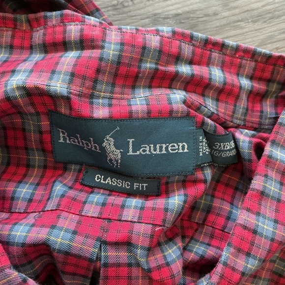 Ralph Lauren Red and Black Plaid Button-Down Shirt - Picture 2 of 6